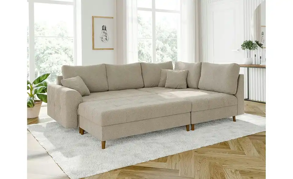 S-STYLE Ecksofa mit Hocker Lars, in Wohnsituation