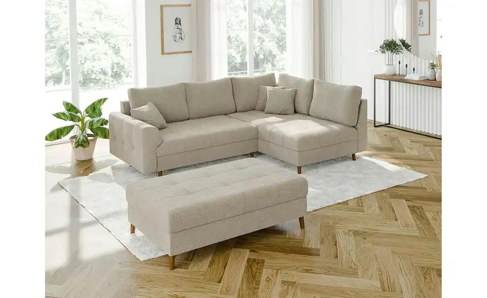 S-STYLE Ecksofa mit Hocker Lars, in Wohnsituation