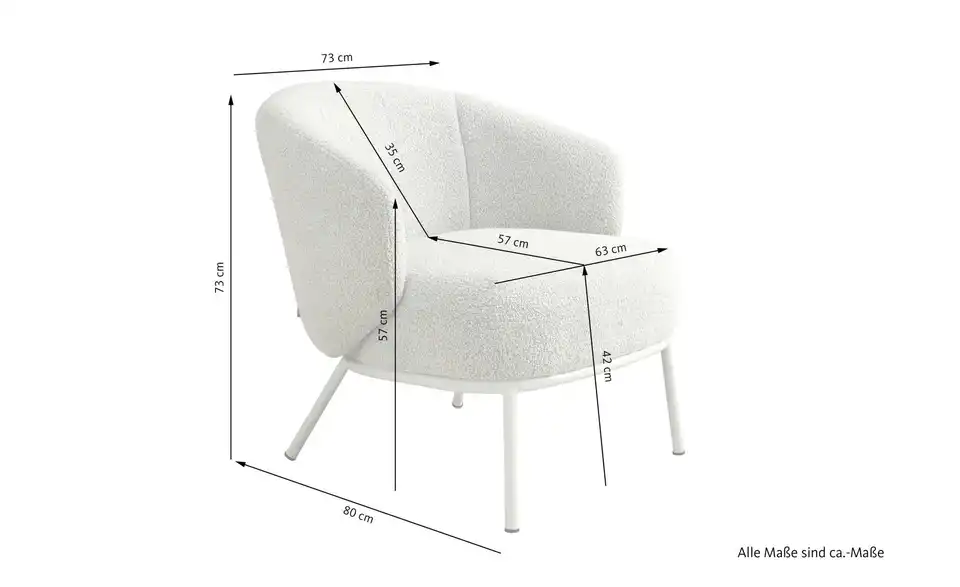 SCHÖNER WOHNEN Kollektion Sessel, Bemaßung