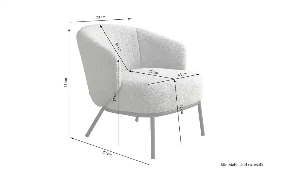 SCHÖNER WOHNEN Kollektion Sessel, Bemaßung