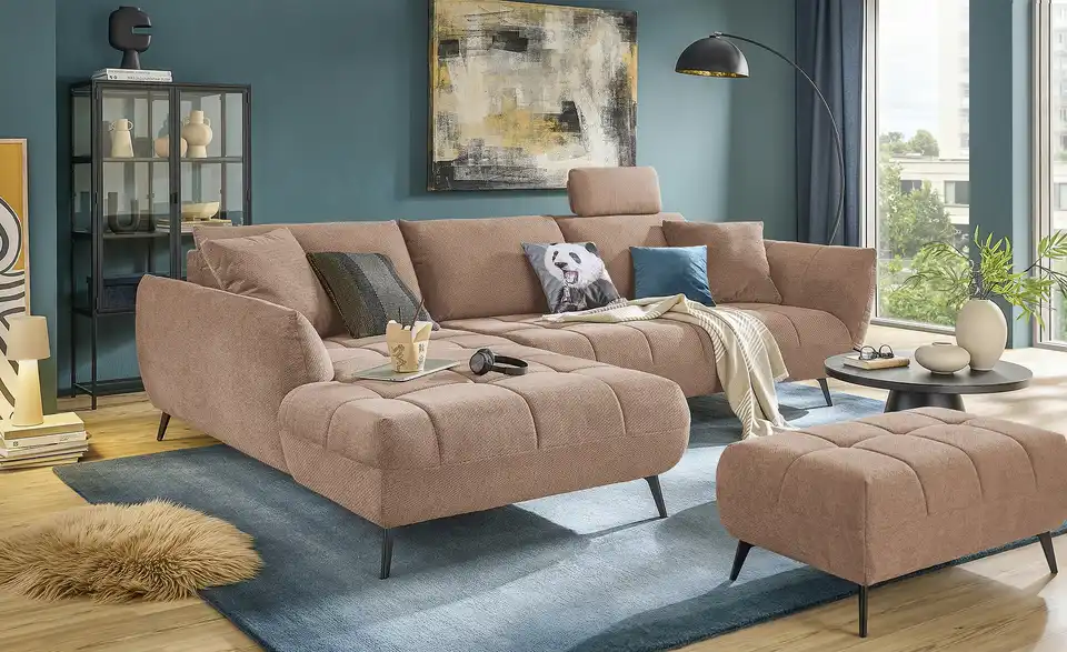 bobb Ecksofa Carly mit Sitztiefenverstellung, in Wohnsituation