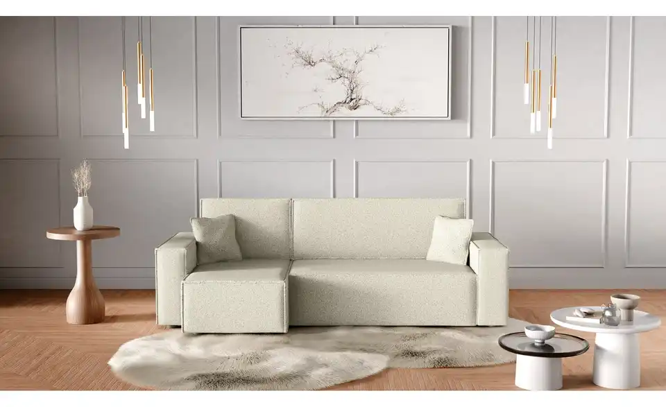 Ecksofa Carl mit Schlaffunktion, in Wohnsituation