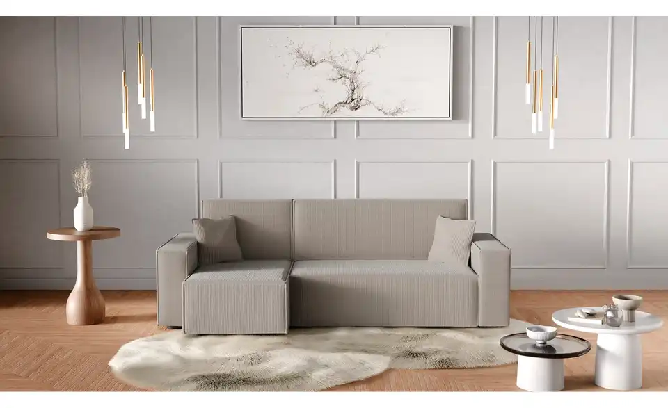 Ecksofa Carl mit Schlaffunktion, in Wohnsituation