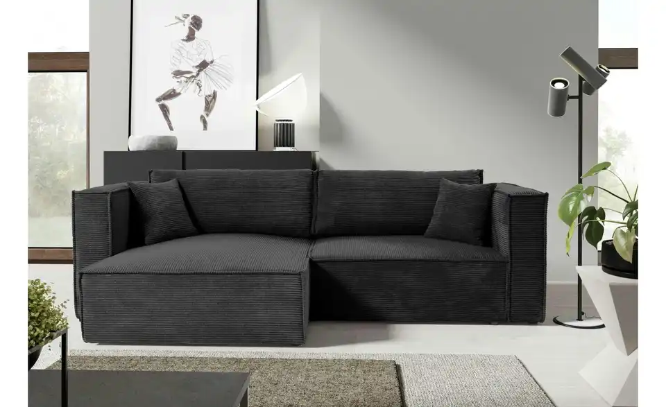 Ecksofa Keymon mit Schlaffunktion, in Wohnsituation