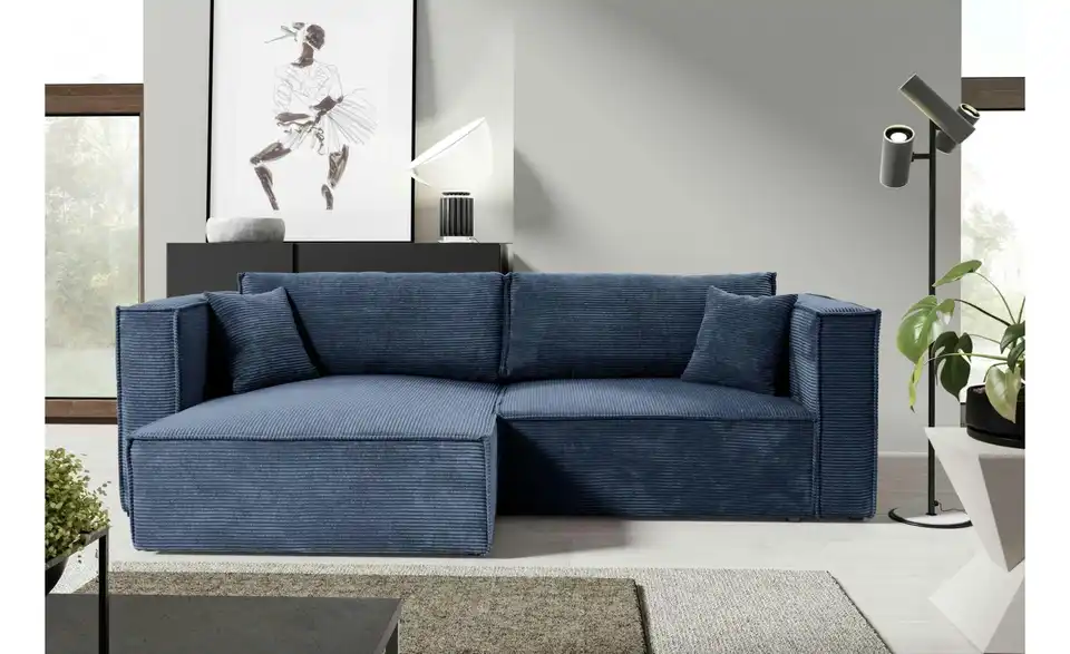 Ecksofa Keymon mit Schlaffunktion, in Wohnsituation