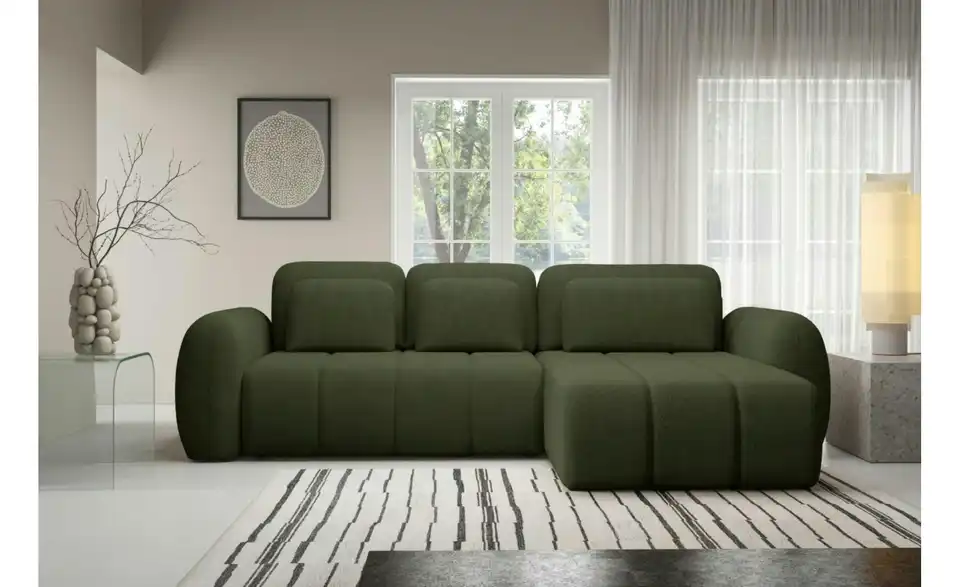 Ecksofa Contii mit Schlaffunktion, in Wohnsituation