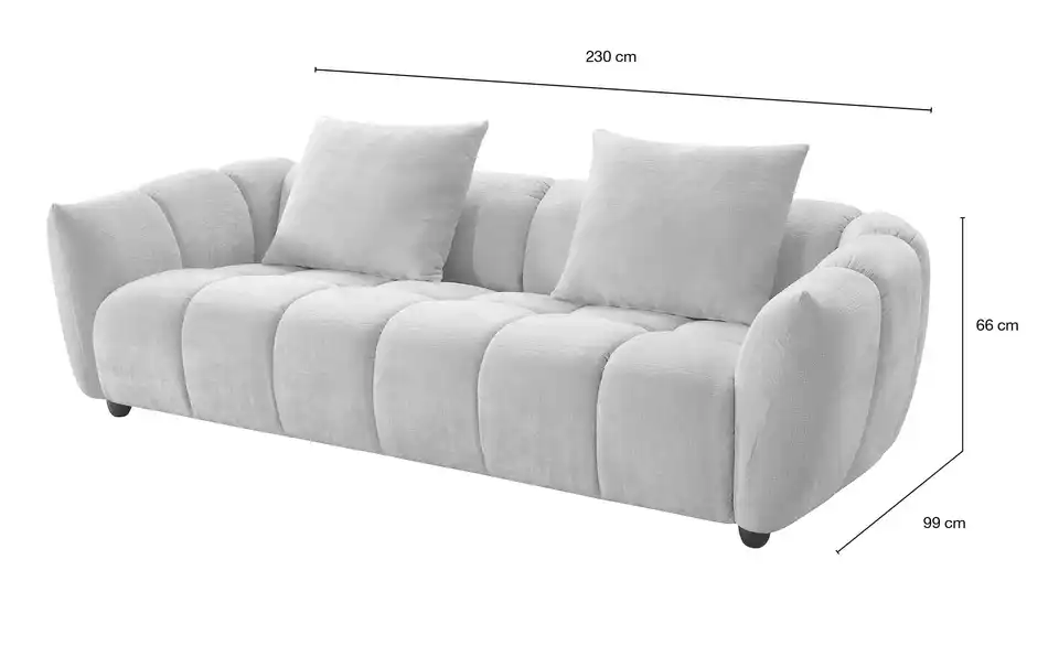 Höffner Selection Sofa Olia inklusive Hocker, Bemaßung