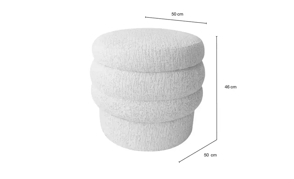Höffner Selection Hocker Leni mit Stauraum, Bemaßung