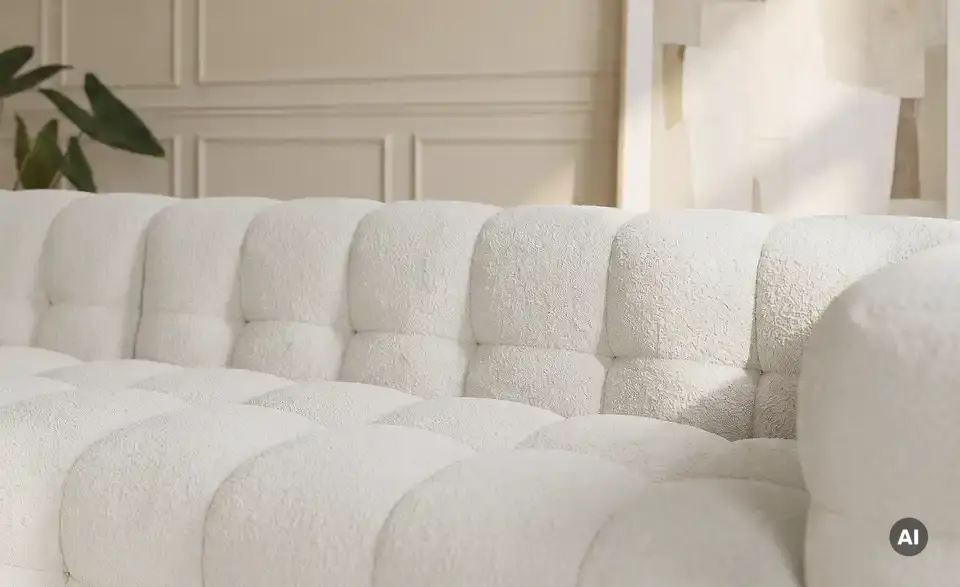 Ecksofa Vibana in moderner Bubble-Optik, Detailansicht