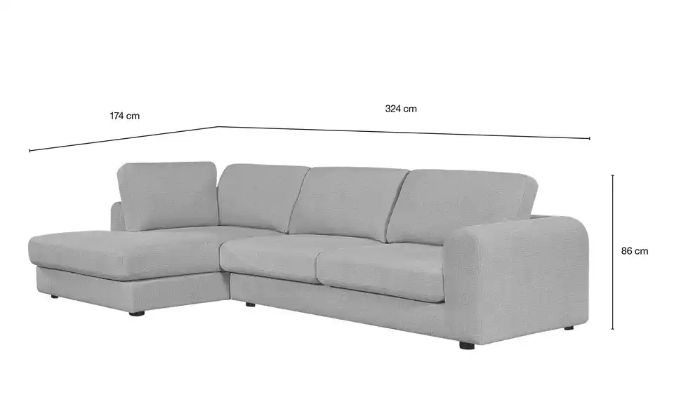 Höffner Selection Ecksofa Elina, Bemaßung