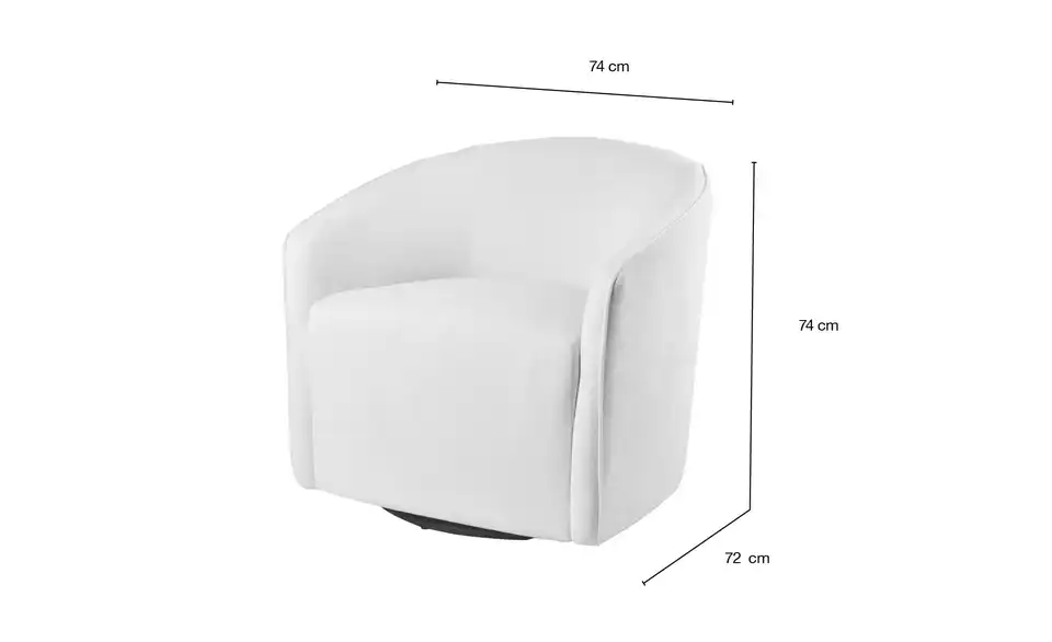 Höffner Selection Drehsessel Lumi, Bemaßung