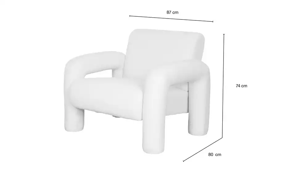 Höffner Selection Sessel Lina, Bemaßung