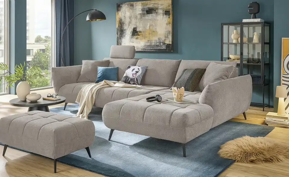 bobb Ecksofa Carly mit Sitztiefenverstellung, in Wohnsituation
