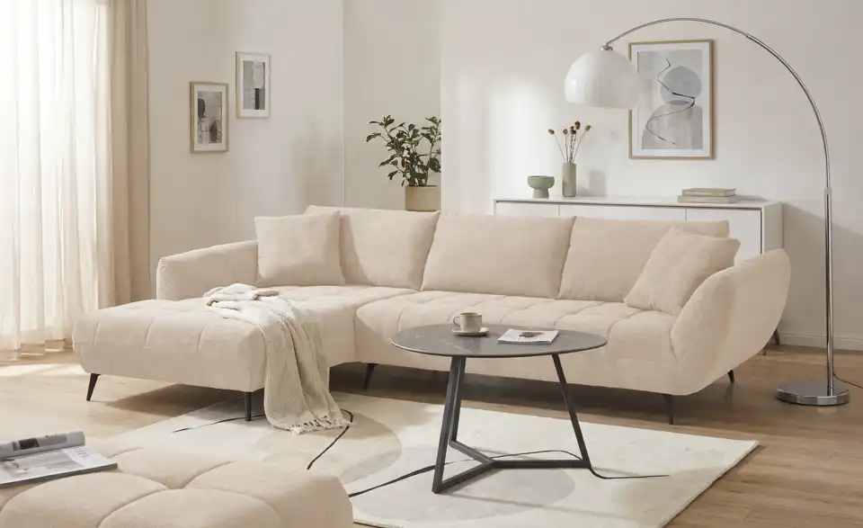 bobb Ecksofa Carly mit Sitztiefenverstellung, in Wohnsituation