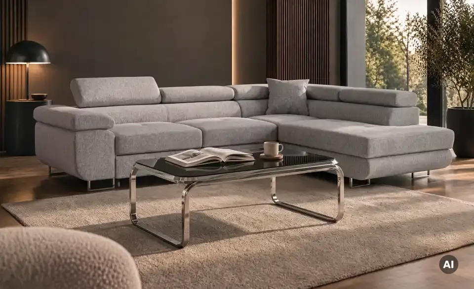 Ecksofa Tereccia in Grau