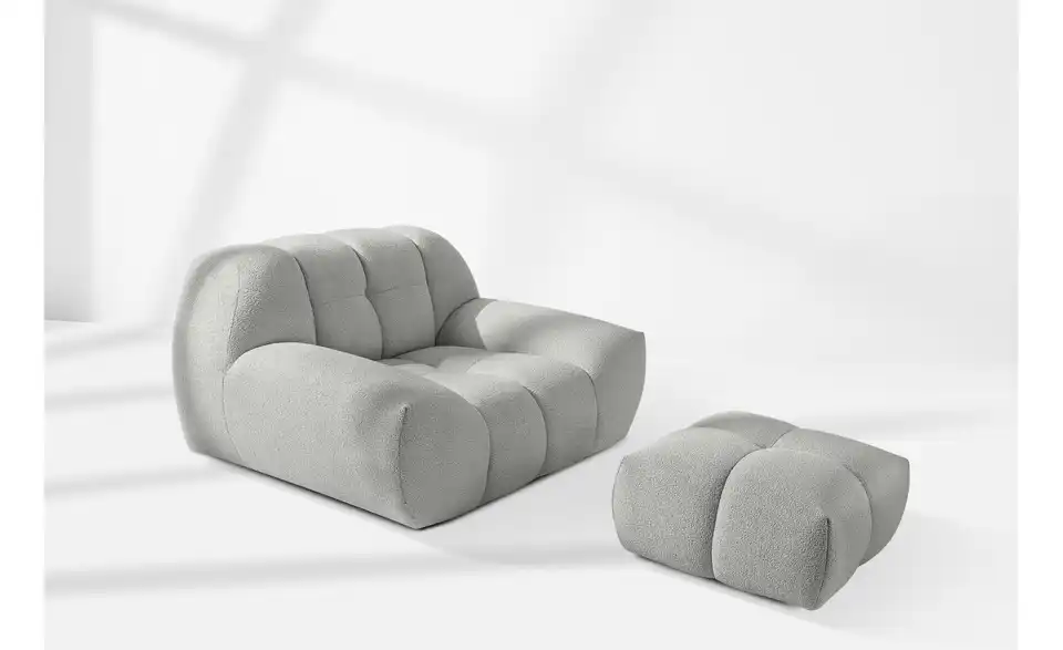 KONSIMO Polstermöbel 3er-Set Vena in Bubble Optik, in Wohnsituation