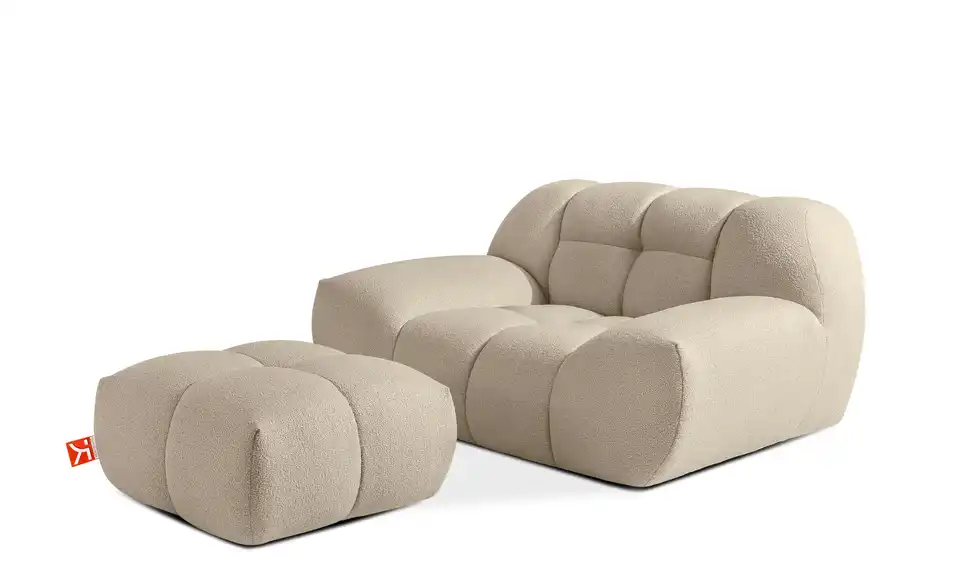 KONSIMO Sessel 2er-Set Vena in Bubble Optik, Perspektive