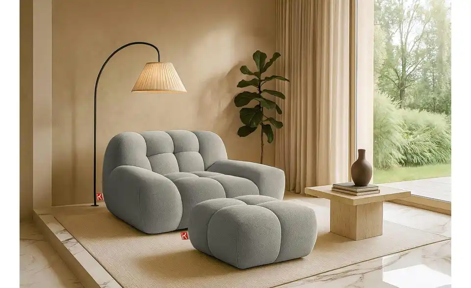KONSIMO Sessel 2er-Set Vena in Bubble Optik, in Wohnsituation
