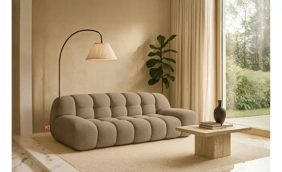 KONSIMO Einzelsofa Vena in Bubble Optik, in Wohnsituation