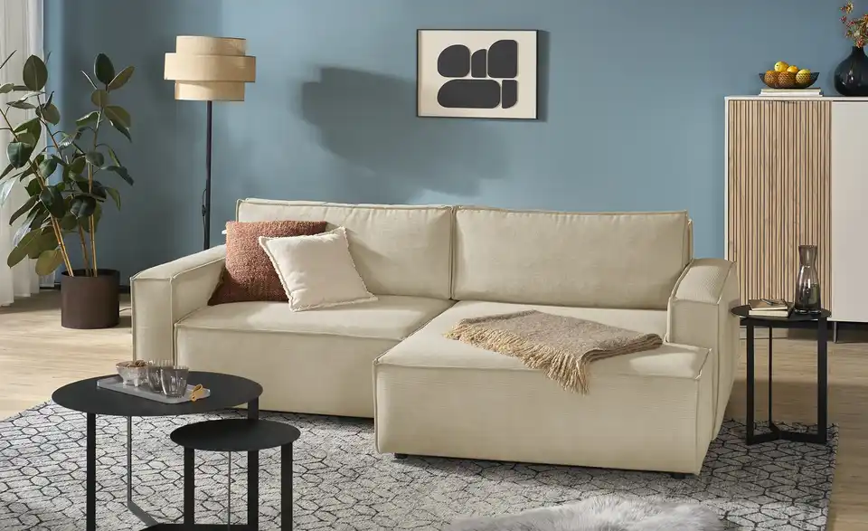 Ecksofa Capri mit Schlaffunktion, in Wohnsituation
