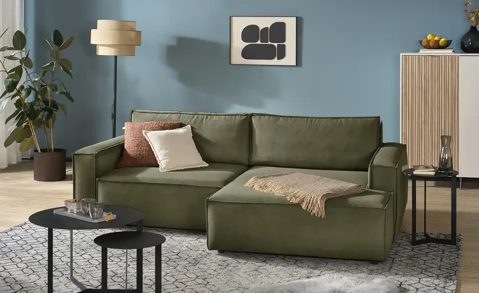 Ecksofa Capri mit Schlaffunktion, in Wohnsituation