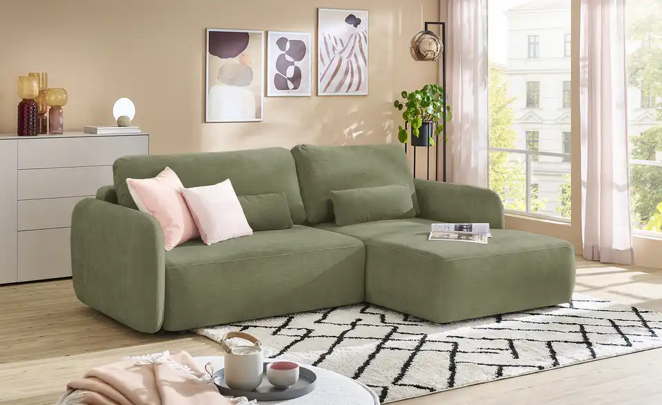 uno Ecksofa Mossa Mit Schlaffuktion, in Wohnsituation