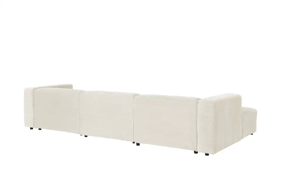 Ecksofa Prado im modernen Breitcord, Rückansicht