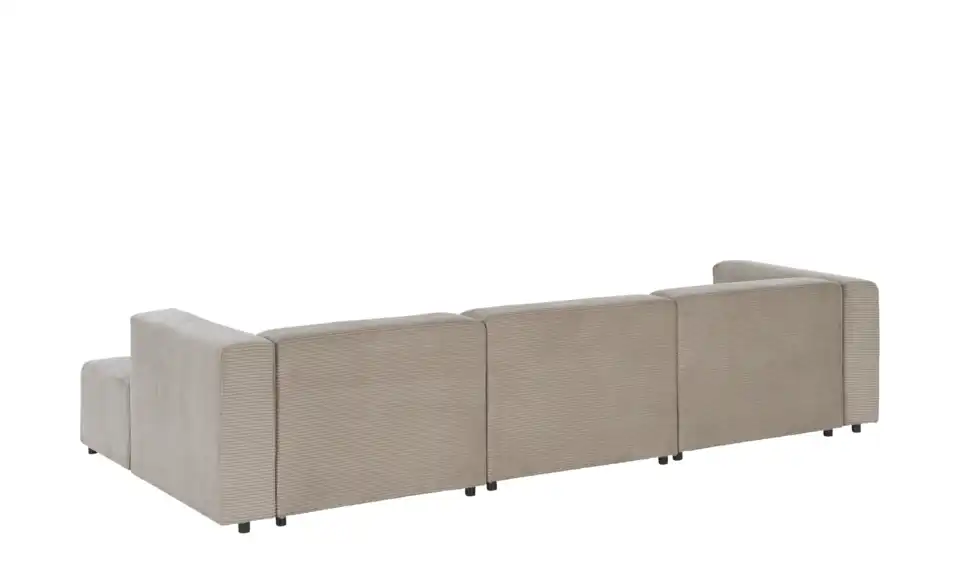Ecksofa Prado im modernen Breitcord, Rückansicht