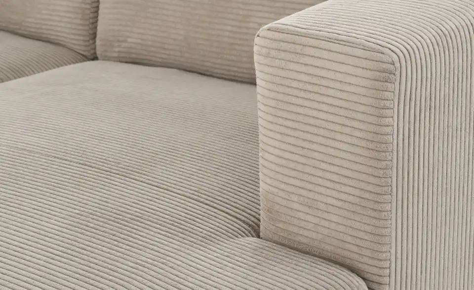 Ecksofa Prado im modernen Breitcord, Detailansicht