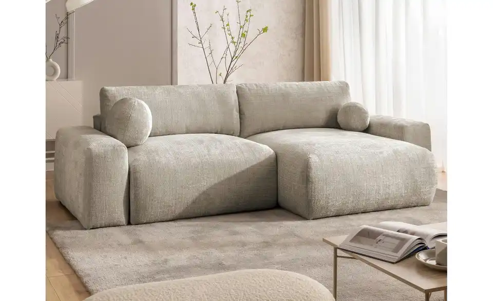 S-STYLE Ecksofa Puffy mit Schlaffunktion, in Wohnsituation