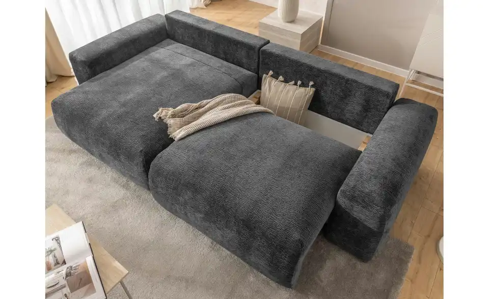 S-STYLE Ecksofa Puffy mit Schlaffunktion, in Wohnsituation