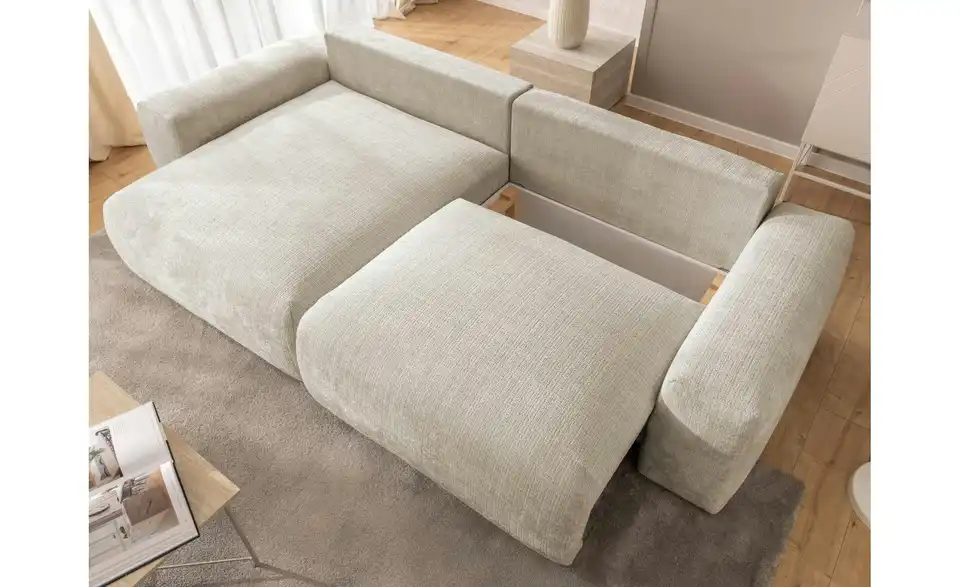 S-STYLE Ecksofa Puffy mit Schlaffunktion, in Wohnsituation