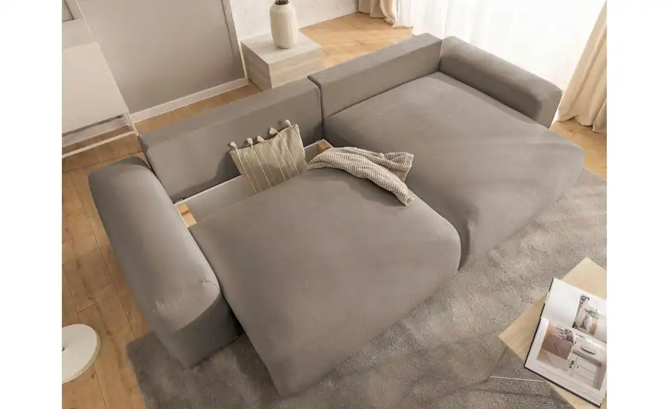 S-STYLE Ecksofa Puffy mit Schlaffunktion, in Wohnsituation