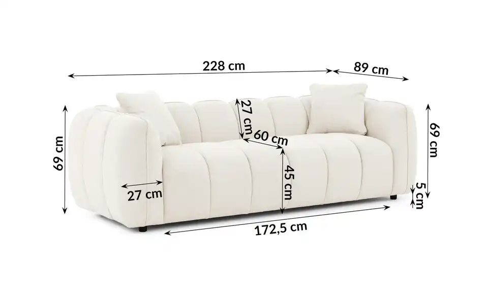 S-STYLE Einzelsofa Nubira, Bemaßung