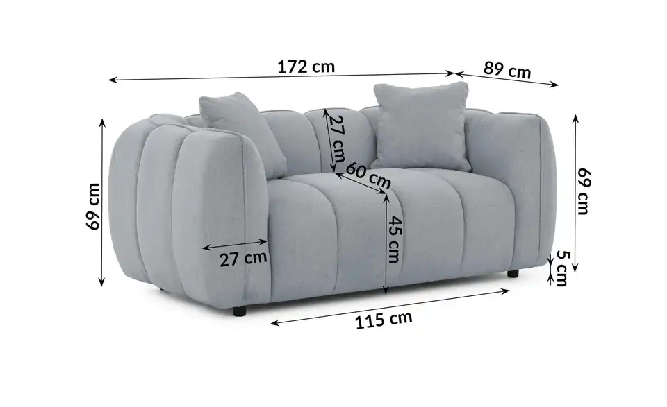 S-STYLE Einzelsofa Nubira, Bemaßung