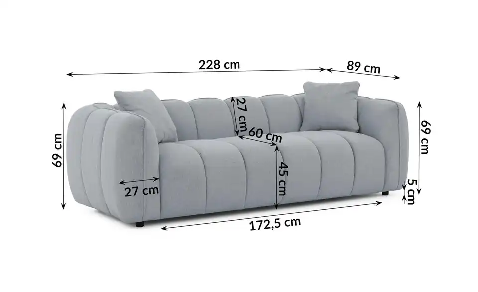 S-STYLE Einzelsofa Nubira, Bemaßung