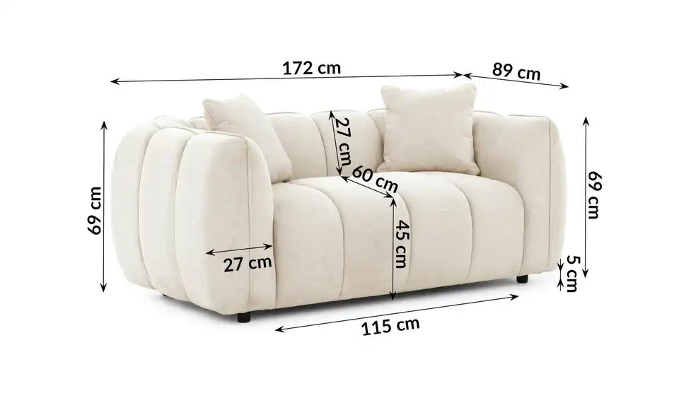 S-STYLE Einzelsofa Nubira, Bemaßung