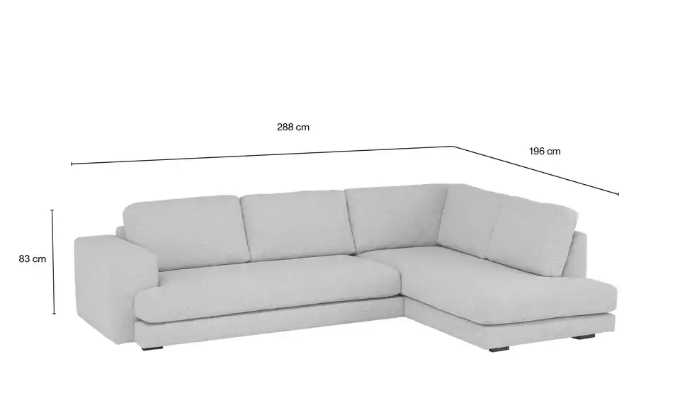 Höffner Selection Ecksofa Alva, Bemaßung