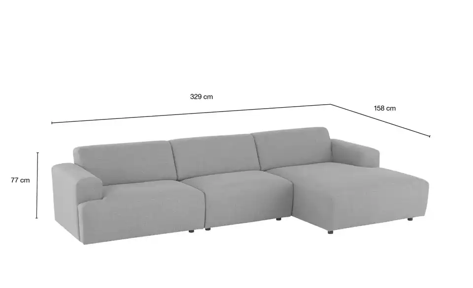 Höffner Selection Ecksofa Malou, Bemaßung