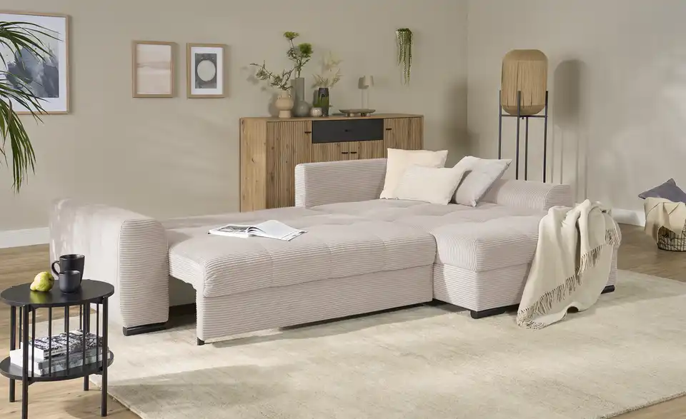 bobb Ecksofa Soumia in kuscheligem Cordstoff, Funktionsansicht