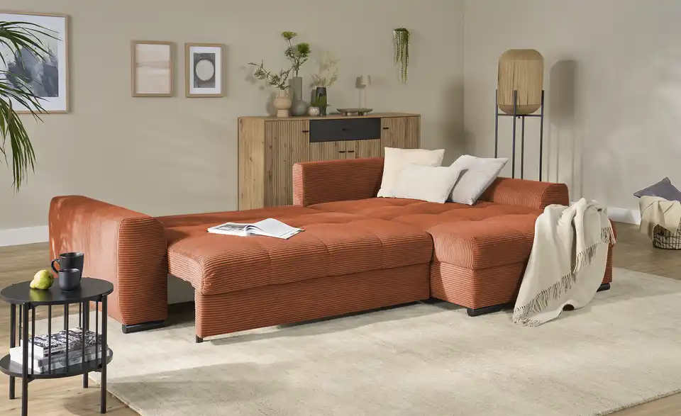 bobb Ecksofa Soumia in kuscheligem Cordstoff, Funktionsansicht