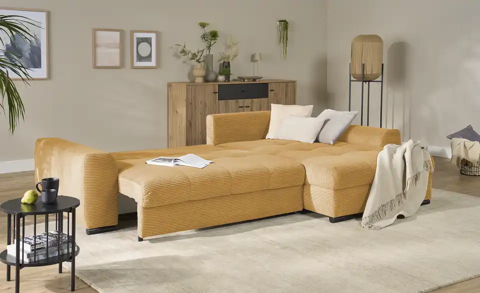 bobb Ecksofa Soumia in kuscheligem Cordstoff, Funktionsansicht