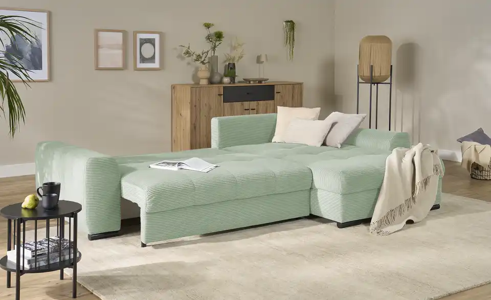bobb Ecksofa Soumia in kuscheligem Cordstoff, Funktionsansicht
