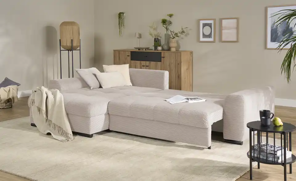 bobb Ecksofa Soumia in kuscheligem Cordstoff, Funktionsansicht