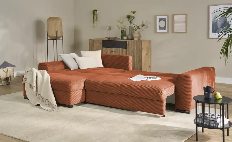 bobb Ecksofa Soumia in kuscheligem Cordstoff, Funktionsansicht