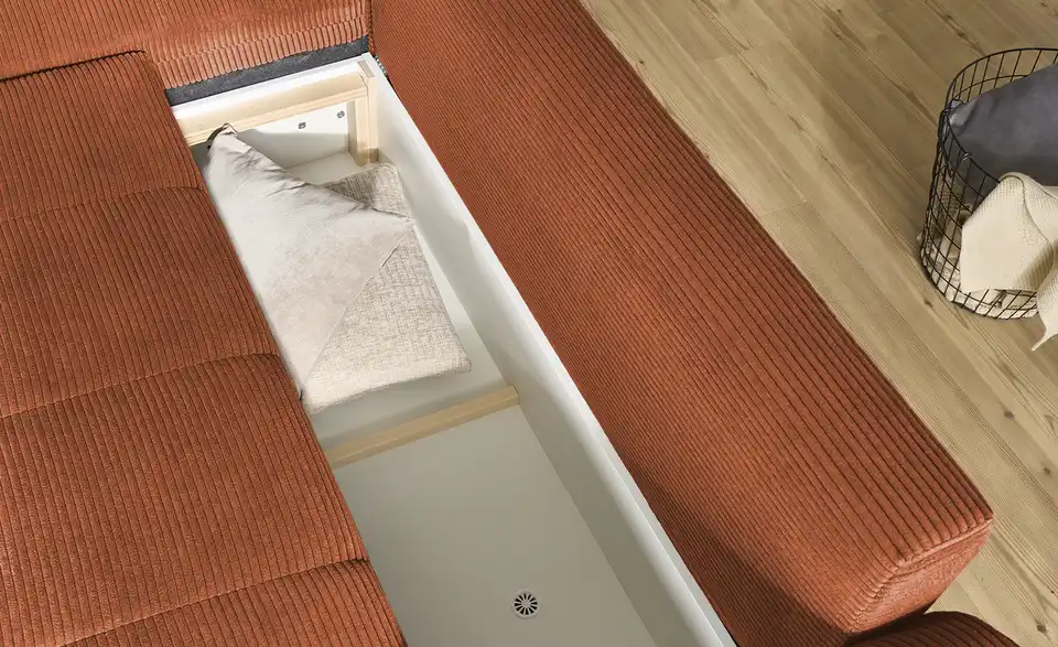 bobb Ecksofa Soumia in kuscheligem Cordstoff, Detailansicht