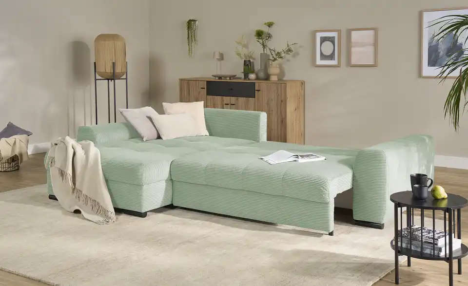 bobb Ecksofa Soumia in kuscheligem Cordstoff, Funktionsansicht