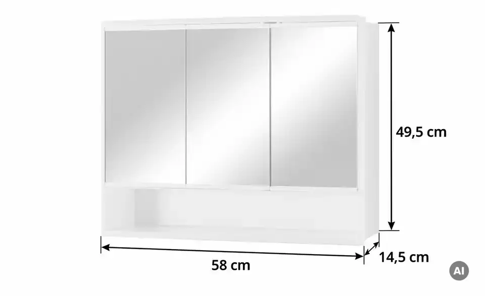 Spiegelschrank, Bemaßung