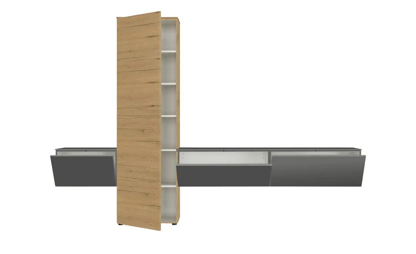 CONTENT Wohnwand STYLE Eiche Sierra, Dunkelgrau - Content CONTENT Wohnwand STYLE Eiche Sierra, Dunkelgrau