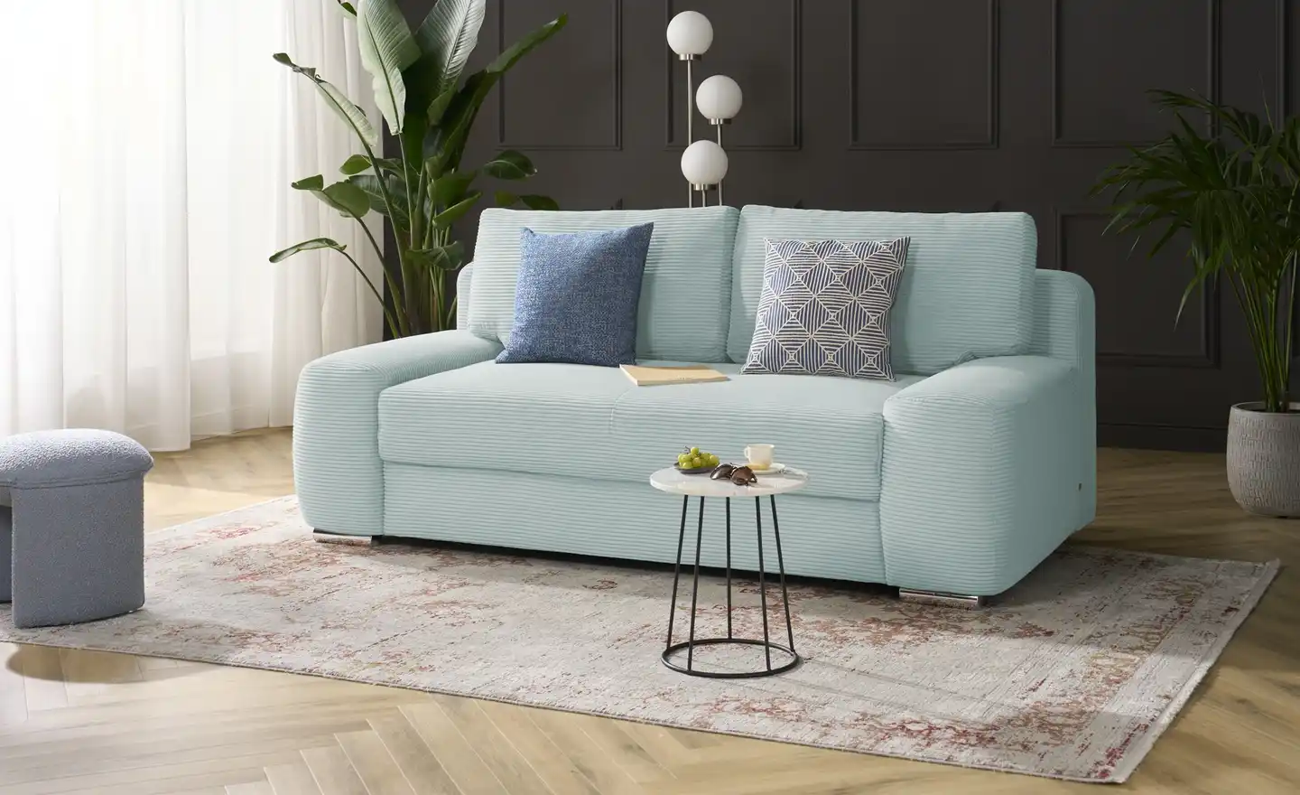 BOBB Schlafsofa mit Boxspringpolsterung VIANNIE DE LUXE Mintgrün - Bobb BOBB Schlafsofa mit Boxspringpolsterung VIANNIE DE LUXE - Einrichtungsbeispiel
